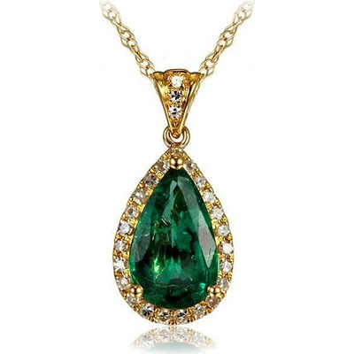 Eppi Elegantný prívesok so smaragdom a diamantmi Josalin P31855