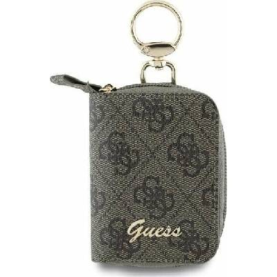 Kľúčenka Guess kabelové pouzdro GUABP4DPTW Hnědé 4G trojúhelníkové kabelové pouzdro