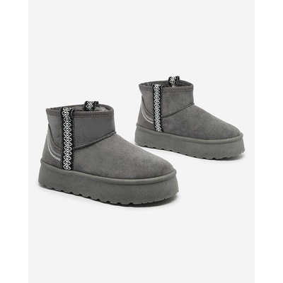 Resti Women's short boots a'la snow boots with ornament Erititta šedé