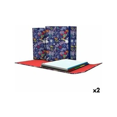 Grafoplas Папка с пръстени Grafoplas Carpeplús Star Тъмно синьо A4 (2 броя)