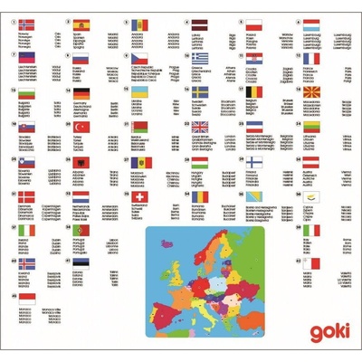GOKI Drevené Mapa Európy 35 dielov