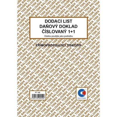 Baloušek Tisk PT142 Dodací list - daňový doklad, A5, samopropisovací, číslovaný – Zboží Dáma