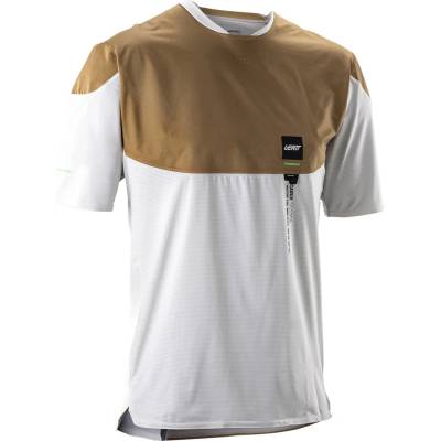 Leatt Мъжка фланелка с къс ръкав за колоездене Leatt MTB Trail 6.0 Jersey Cargo Cycling jersey - Brass Brown (056-4116-0111)
