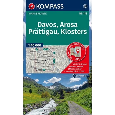 Davos, Arosa, Prattigau (Kompass - 113) - turistická mapa