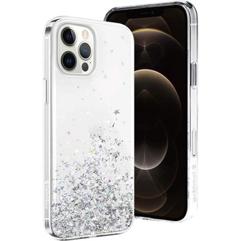 SwitchEasy Starfield Case - дизайнерски удароустойчив хибриден кейс за iPhone 12, iPhone 12 Pro (прозрачен)
