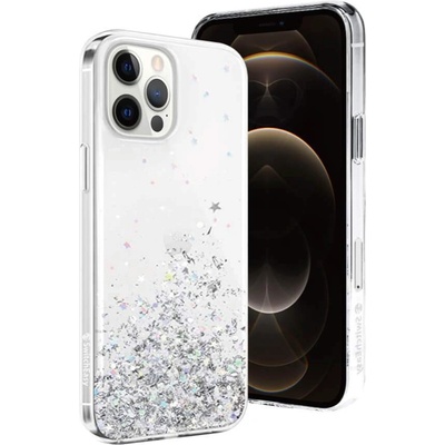 SwitchEasy Starfield Case - дизайнерски удароустойчив хибриден кейс за iPhone 12, iPhone 12 Pro (прозрачен)