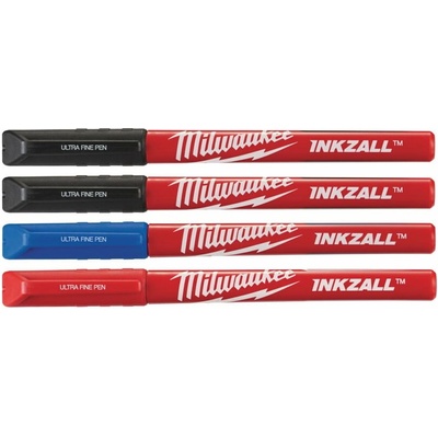 Milwaukee Značkovač - popisovač INKZALL™ extra jemný hrot - farebné 4ks