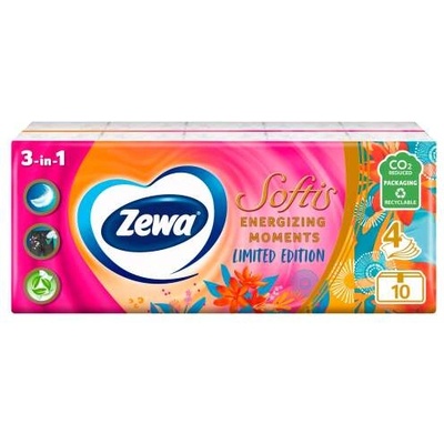Zewa Softis 4-слойни Хартиени кърпички - Limited Edition 10x9бр (7322540246735)