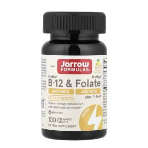 Jarrow Formulas Methyl B-12 & Methyl Folate, 100 chewable tabs