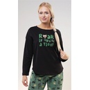 Vienetta Secret dámské pyžamo dlhé Tiger černá