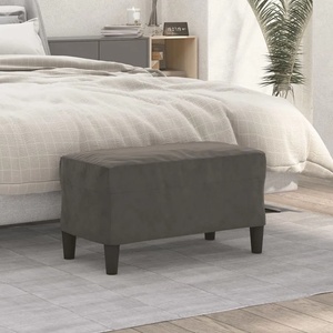 vidaXL Пейка, тъмносива, 70x35x41 см, кадифе (349398)