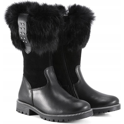 Ren But dětské kozačky z přírodní kůže černá