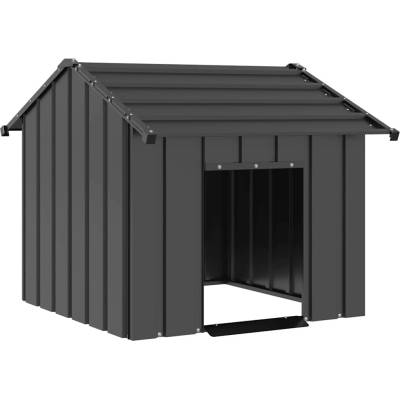 vidaXL Psí bouda se střechou černá 85 x 107 x 81 cm pozinkovaná ocel 9799.4100913