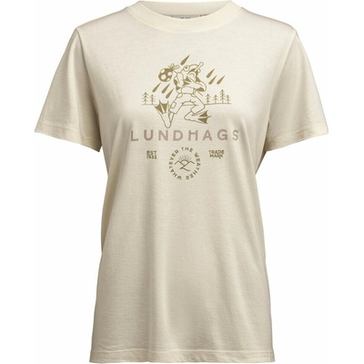 Lundhags Järpen Printed dámske tričko chalk white