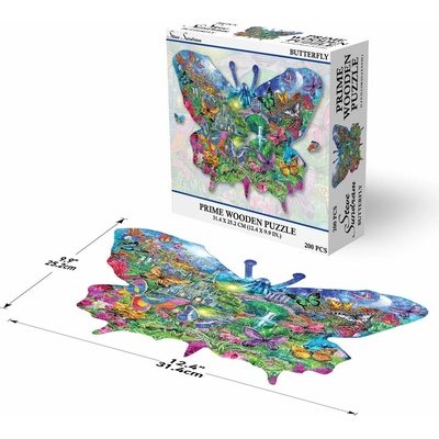 PRIME 3D Dřevěné puzzle Motýl 200 ks