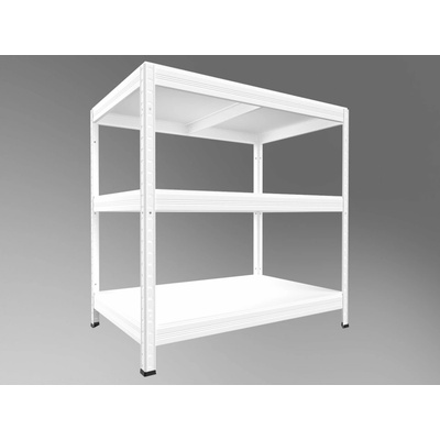 Biedrax Regál do domácnosti 50 x 90 x 120 cm, biely, 3 police biele lamino 12mm, 200 kg na policu