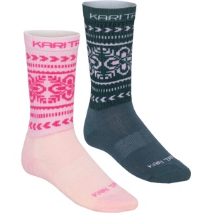 Kari Traa Дамски мериносови чорапи Kari Traa Women's Puffin Sock 2 Pack Merino socks - Pink Frost - размер 38/39 (EU) (201-8750-0812)