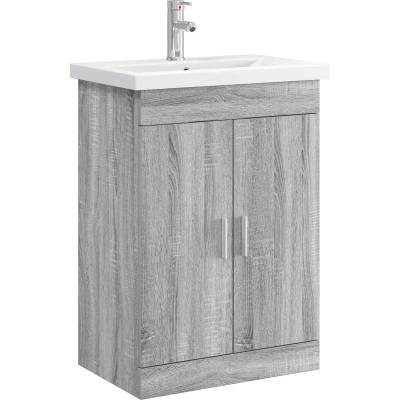 vidaXL Комплект мебели за баня Сив Сонома 61 x 40 x 84, 5 см (3404355)