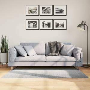 vidaXL Килим IZA с къс косъм, скандинавски вид, сив, 80x150 см (375450)