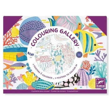 DJECO Творчески комплект - 3 бр. картини за оцветяване в папка - Япония - Djeco (DJ08694)