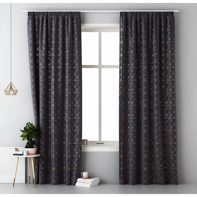 Room99 Záves GLAMMY - tmavo sivý 140x250 cm - uchytenie riasiaca páska