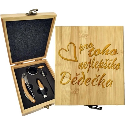 Sablio Dárková sada na víno Pro toho nejlepšího dědečka: 147×168×49 mm