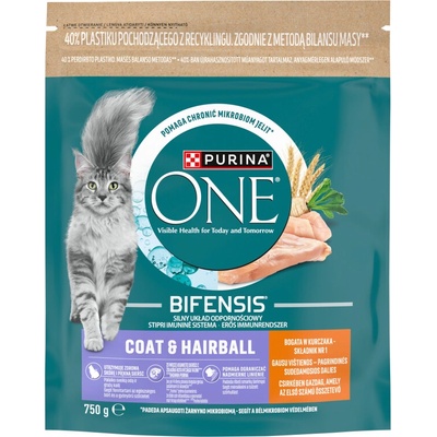 PURINA ONE Coat & Hairball s kuracím mäsom 750 g