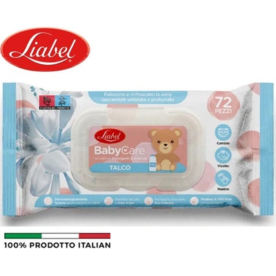 LIABEL BABY CARE Dětské vlhčené ubrousky TALCO 72 ks