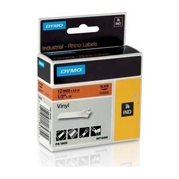 DYMO Rhino 18435, S0718490, 12mm x 5, 5m черен печат / оранжев фон, оригинална лента (18435)