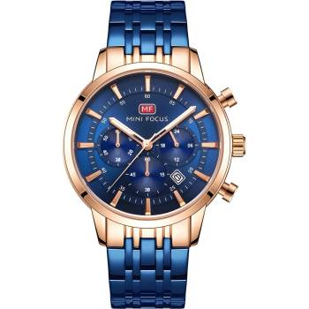 MINI FOCUS Часовник Mini Focus MD-23874 - Син / Златисто Розов KP23874 (MD-23874)