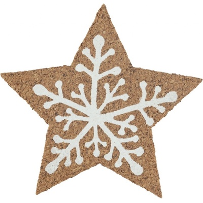 Altom Korková podložka pod hrnček Winter star10x10x0,3 cm 6 ks