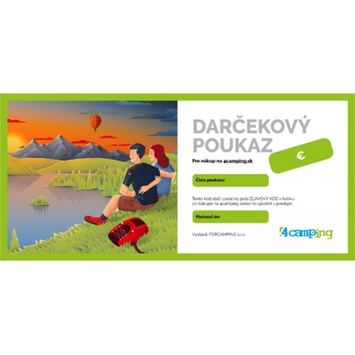 Voucher 4camping Tlačený darčekový poukaz Hodnota poukazu: 80 / Dizajn poukazu: Výhľady