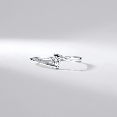 Lillian Vassago Zásnubní briliantový Prsten z bílého zlata LLV59 DR148W