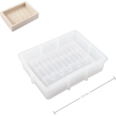 Manumi Silikonová forma na odlévání kreativní hmoty mýdlenka hranatá 120x90mm 3 ks