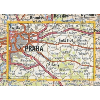 KČT 37 Okolí Prahy východ - nástěnná turistická mapa 90 x 60 cm Varianta: mapa v dřevěném rámu, Provedení: Ticiago šedý