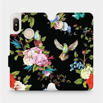 Pouzdro Mobiwear parádní flip Xiaomi Mi A2 Lite - VD09S Ptáčci a květy