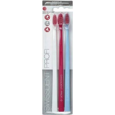 Swissdent Profi Gentle Trio White, Pink, Light Blue Extra Soft 3 ks