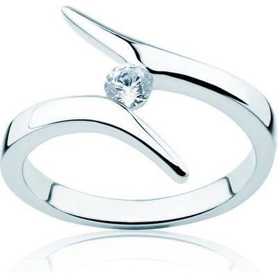 Savicki Zásnubný prsteň Minimalism biele zlato diamant PI B D 00032