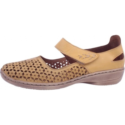 Effe Tre Shoes boty Effe Tre dámské letní kožené žluté