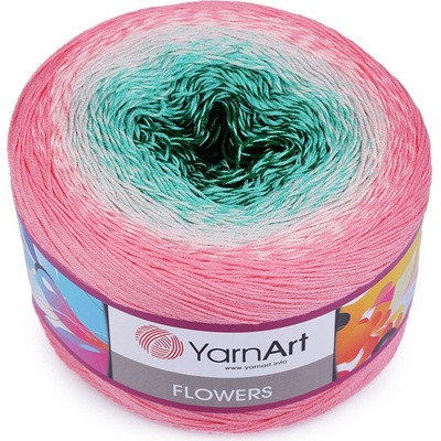 Prima-obchod Pletací příze Flowers 250 g, barva 15 (292) tyrkys