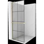 Mexen Kioto+ L Душ панел с рафт Walk-in 80 x 200 см, черна решетка, златно мат - 800-080-123-55-77 (800-080-123-55-77)