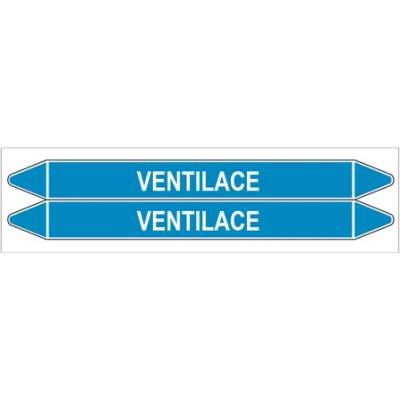 Značení potrubí, ventilace,2 ks, 450 × 52 mm PZ 008504