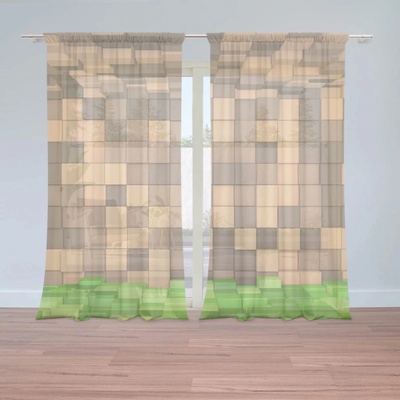 Záclony Blocks 3D: 2 ks - 150x250 cm - Sablio