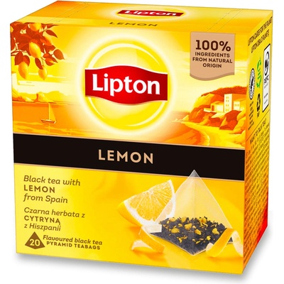 Lipton Černý čaj pyramidy citron 20 x 1,7 g