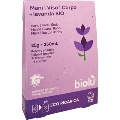 Biolù Levanduľové mydlo v prášku náplň 25 g