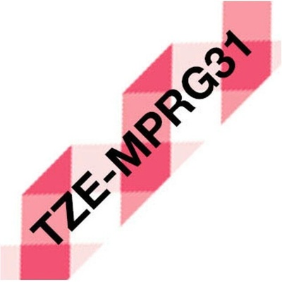 Brother TZe-MPRG31 páska s červenými kachličkami / černá 12 mm 4 m TZEMPRG31