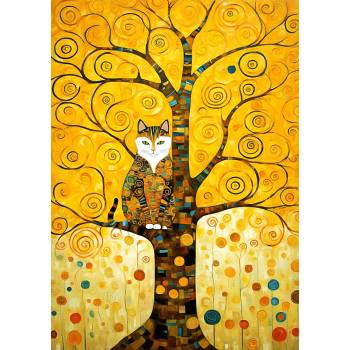 Enjoy - Puzzle Gustav Klimt's Cat in the Tree of Life - 1 000 piese