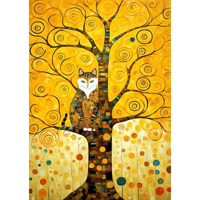 Enjoy - Puzzle Gustav Klimt's Cat in the Tree of Life - 1 000 piese