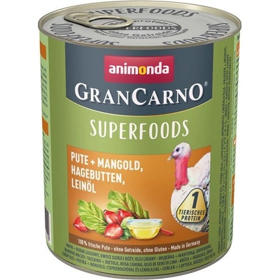Animonda GranCarno Superfoods Adult Turkey mangold šípky lněný olej 800 g