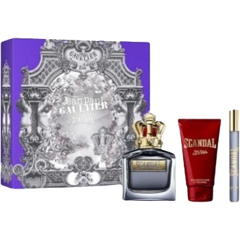 Jean Paul Gaultier Scandal Pour Homme Подаръчен комплект за мъже Размер EDT 100 ml + 75 ml душ гел + EDT 10 ml